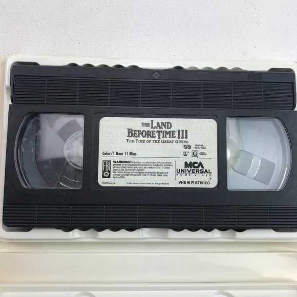 VHS The Land Before Time III Time Of Great Giving Clamshell Animated Movie Dinos - Picture 4 of 5